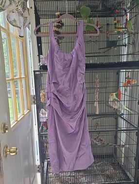 Lavender Sleeveless Draped Women’s Dress